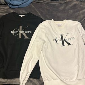 Men’s Small and Medium Calvin Klein Crewneck Sweaters White and Black